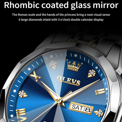 Image of OLEVS Men Multifunction Watch, Multi Dial Waterproof Luminous Chronograph Watch with Date,Stainless Steel Watches