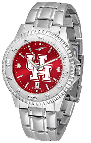 SunTime Men's Collegiate Competitor 40mm Watch - Houston Cougars with 20mm Stainless Steel Band - Anochrome