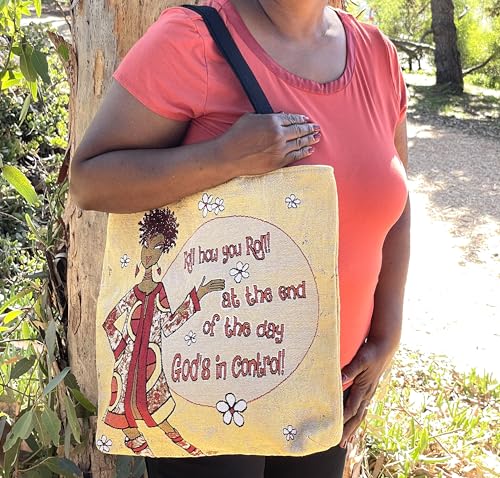 Woven Tote Bag for African American Women, for Work Gym Travel Shopping Casual2