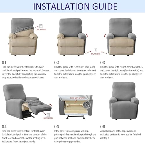 Funda de sillón reclinable lavable que evita manchas y desgaste del sofá 8