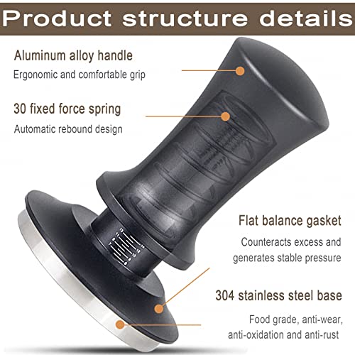 51Mm Espresso Tamper, Coffee Tamper, For Espresso Machine Accessories, Premium Barista Coffee With Calibrated Spring Loaded, 100% Flat Stainless Steel Base, Hand Press Tamper Tool (51Mm) #TOP3