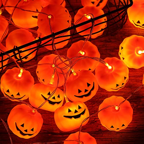 Ktkde Halloween Pumpkin String Lights, Holiday Led Lights For Indoor Outdoor Decor,30 Led 11.81Ft 3D Waterproof Orange Jack-O-Lantern Battery Operated Party Decorations #TOP3