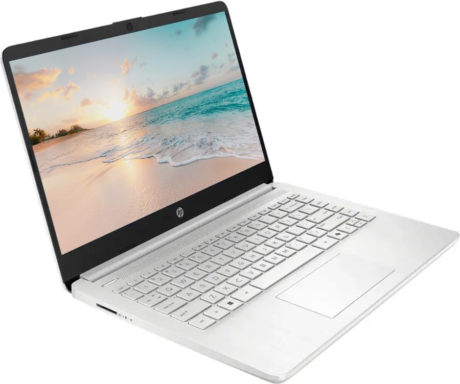 Image of HP 14 inch LED Business &Student Laptop with 1-Year Office 365, 4GB RAM 640GB Storage (128GB UFS + 512GB SD Card), Intel Quad-Core N150 Processor, Windows 11 S, PLUSERA Earphones, Natural Silver