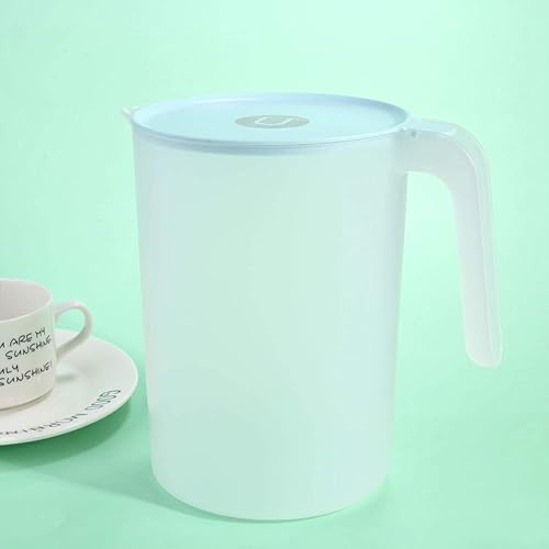 Miniatura 3 de Cabilock Jarra de plástico de 84.5 fl oz, jarra de té helado con tapa y asa, jarra de agua fría y caliente, jarra de agua para jugos, bebidas,