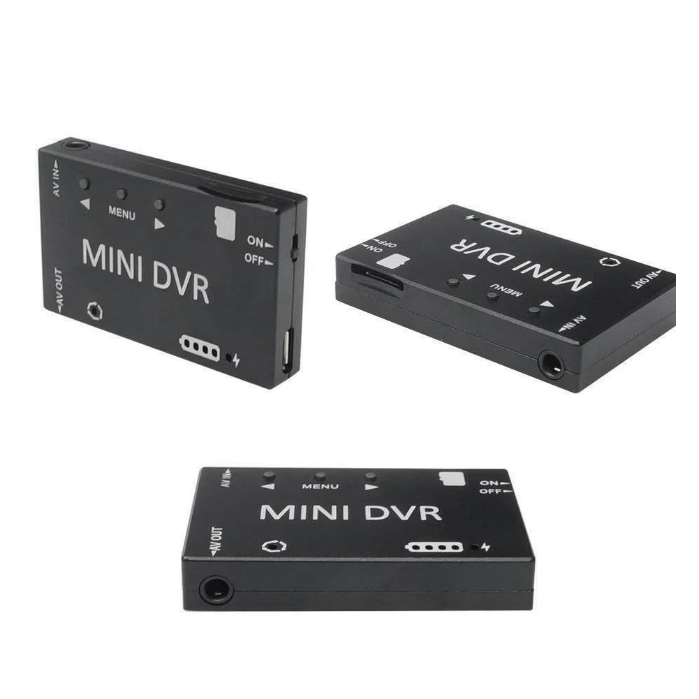 Mini Videoregistratore e Audio FPV DVR NTSC/PAL Batteria Integrata 3,7 V 400 Mah per FPV RC Multicopters VR Goggle Monitor Nero