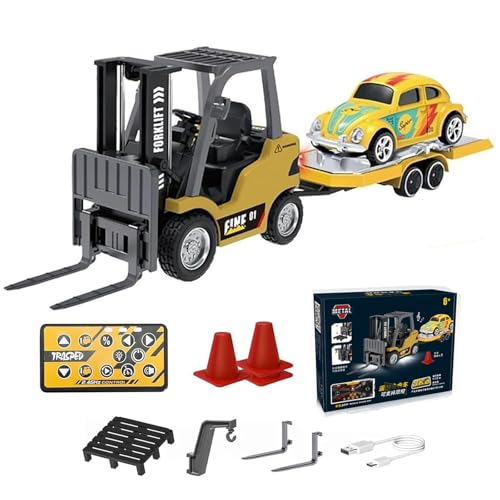 Générique Chariot élévateur RC 1/64, Mini Voiture RC 2,4 G en Alliage, télécommande sans Fil et contrôle Via Smartphone, avec contrôleur sans Fil, Crochet de Chargement, palettes, Jeu d'intérieur
