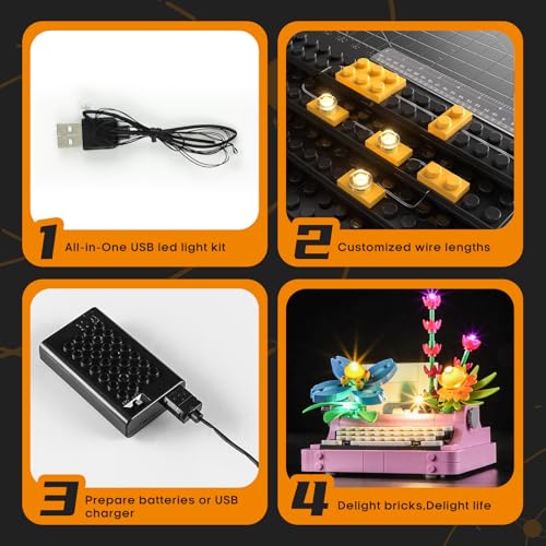 LIGHTAILING Licht-Set Für Lego-31169 Schreibmaschine mit Blumen - Led-Beleuchtungsset Kompatibel Mit Lego Bausteinen Modell - Modell Set Nicht Enthalten