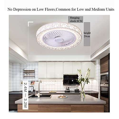 Ventilateur de plafond moderne avec lumière LED 60W réglable et télécommande pour salon blanc - 5