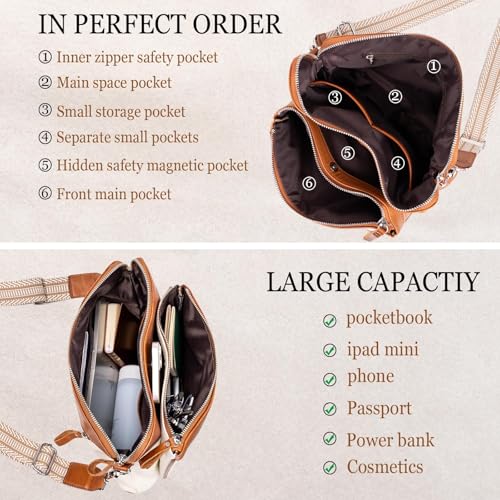 Small Soft Pebbled Real Leather Crossbody Handbags Purses Sling Crossover Shoulder Bag3