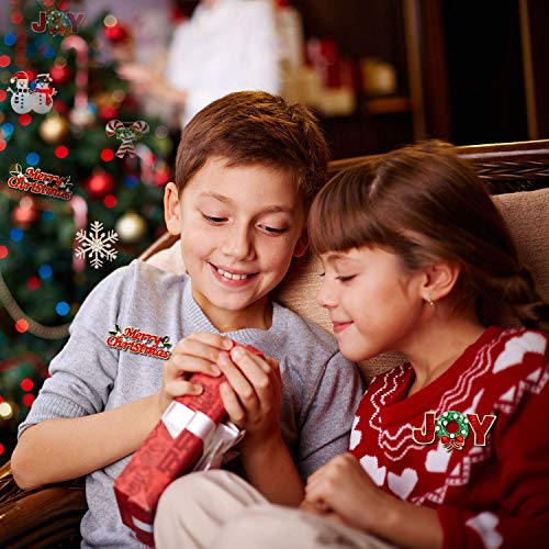 Image of Christmas Brooch Pins Snowflake Pin Marry Christmas JOY Candy Cane Snowman Brooches Xmas Christmas Holiday Party Gifts for Women Girls Kids