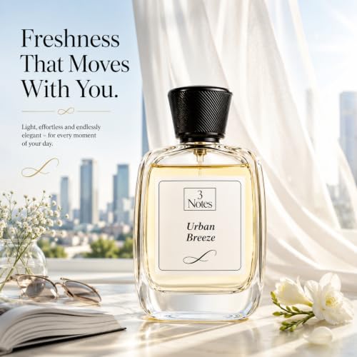 Image of 3Notes Urban Breeze Eau de Parfum for Women 100ML | Long Lasting Feminine Perfume with Citrus, Floral & Woody Notes | Elegant French Fragrance | Luxury Perfume Gift for Her