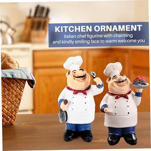 Ensemble statues dessin animé rétro de chef cuisinier pour cadeau de chef - 7
