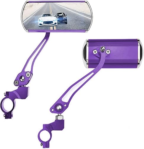 Bike Mirrors Handlebar Rearview Mirror, Bicycle Mirrors for Handlebars 2 pack, Bike Mirrors for Handlebar for Electric Bike, Mountain Bike, and Fixed Gear Bike (purple)