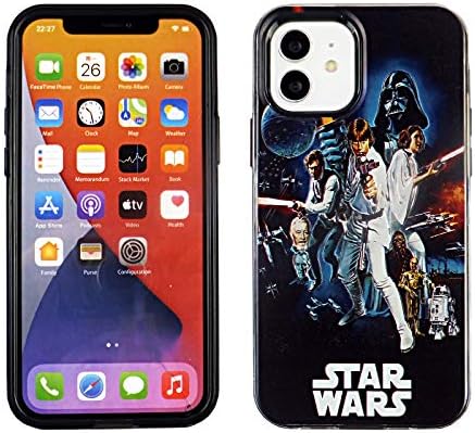 CASETERNITY PC+TPU Dual Layer Case Compatible with iPhone 12 Mini 5.4 Inch Slim Fit Cover iPhone 12 Mini Star Original Characters Luke Skywalker Han Solo Leia Princess