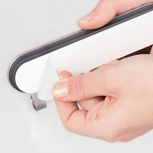 Miniatura 2 de mDesign Estante de almacenamiento adhesivo de metal con 4 ganchos, organizador de montaje en pared para entrada, vestíbulo, pasillo, cocina,