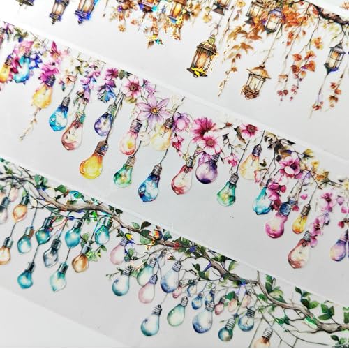 Image of PET Tpae Stickers for Journaling,3 Rolls Lighting Washi Tape Stickers for Scrapbooking,Junk Journal Supplies,DIY Craft,Gift Wrap,Notebook,Phone Case(Night Light)
