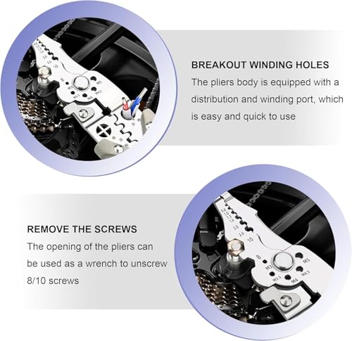 Image of Voroly All in 1 Multifunction Stainless Steel Wire Stripper /Wire Crimping Tool, Wire Cutter, Wire Crimper, Cable Stripper, Wiring Tools and Multi-Function Hand Tool (Wire Stripper Tool)
