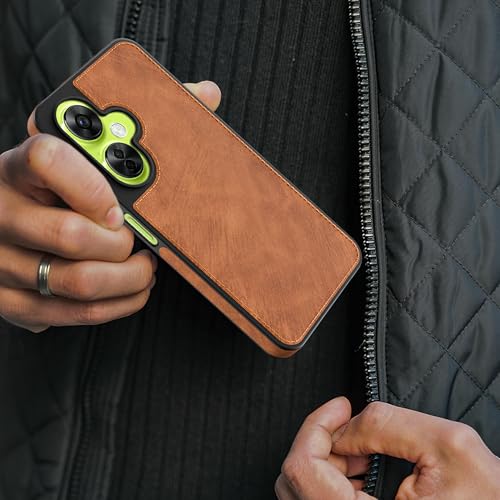 Image of A rtistque Premium Pu Leather Back Cover Case for Oneplus Nord CE 3 Lite 5G | Drop Protection | Smooth Grip | Raised Camera Edges - Brown