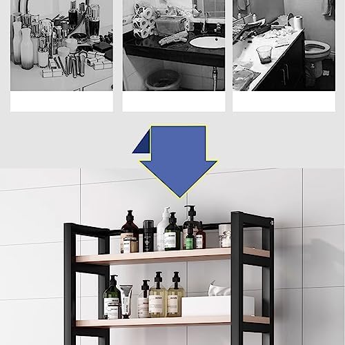 Over Toilet Storage Unit, Space-Saving Bathroom Organizer with Shelf, Rust-Proof Design, 50kg Load Capacity, Ideal for Small Spaces, Efficient Toilet Storage Solutions