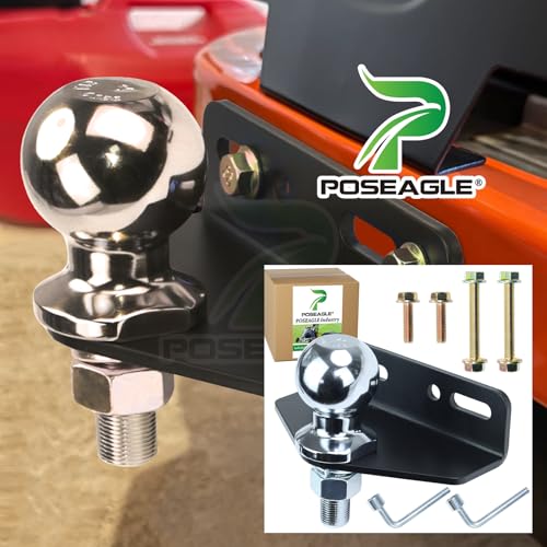 Image of [Upgraded Universal Heavy Duty Zero Turn Mower Trailer Hitch | Include Chrome Trailer Hitch Ball, 3,500 lbs, 2 Inch Diameter, 3 /4 x 2-Inch Shank and L Socket Wrench