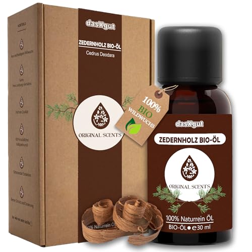 DasXgut - BIO Zedernholzöl 30 ml [100% NATURREIN] - aus nachhaltigem Himalaya Zeder - Echter Duft - Ätherische Öle E5004120