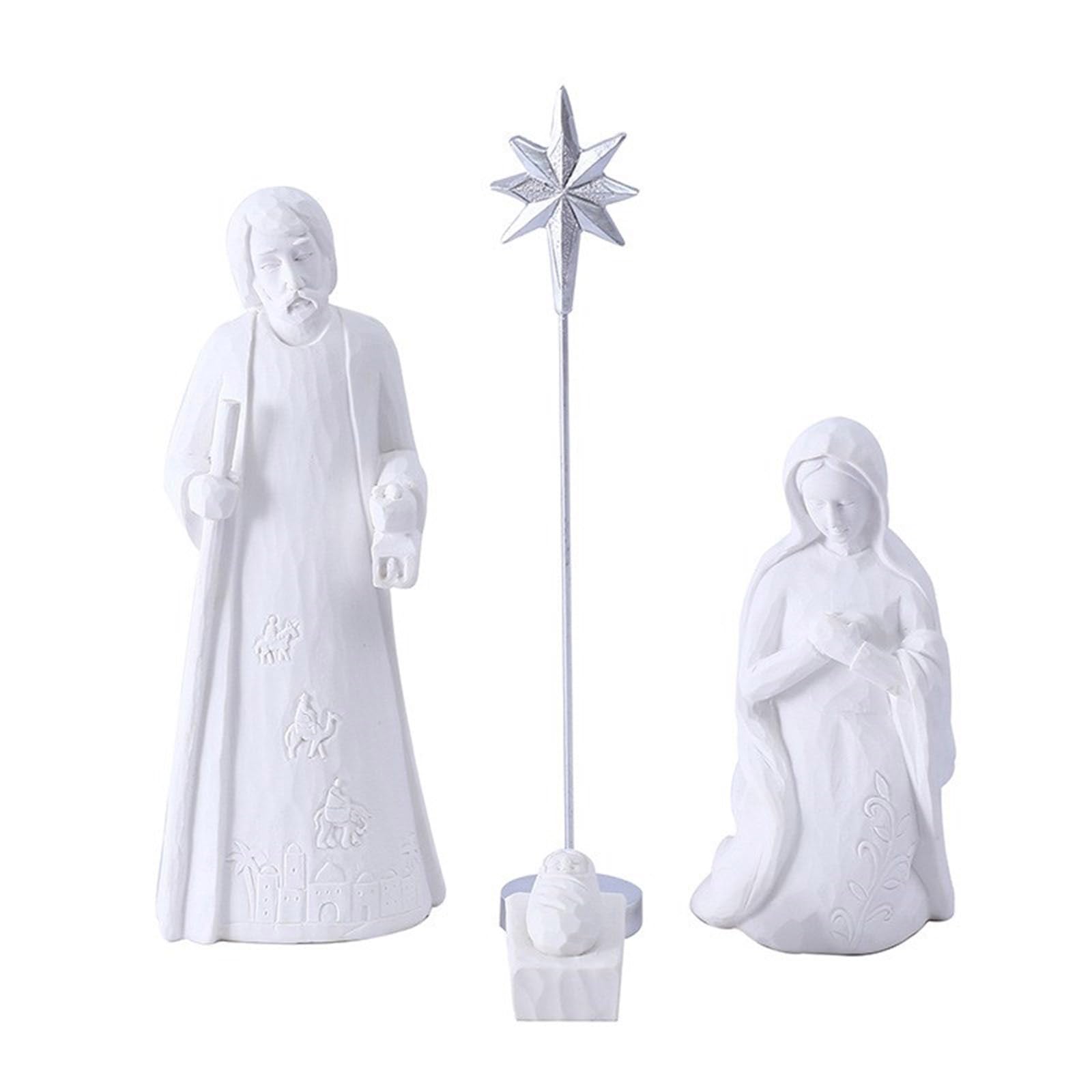 YZYDF Resin Nativity Craft Elegant Holiday Figurine Elegant Nativity Statues Set for Seasonal Decor Christmas Home Decor