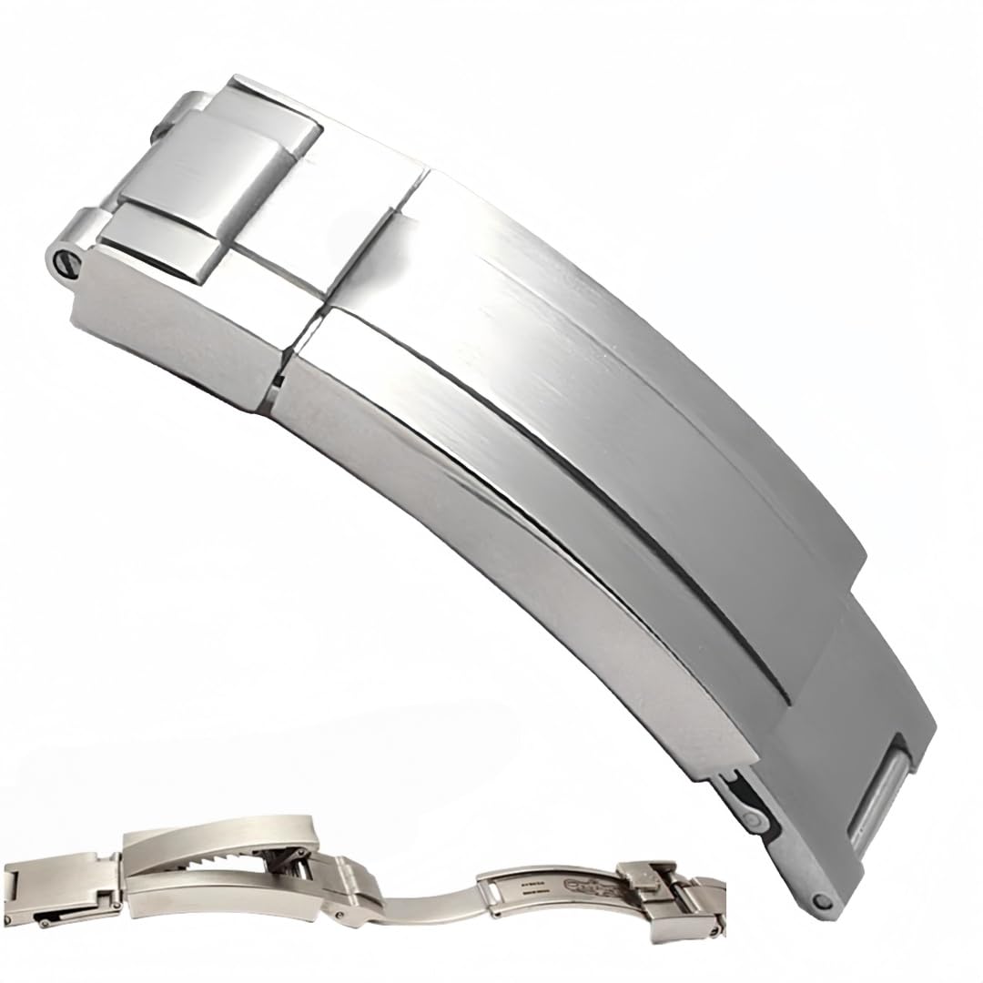 16mm Acciaio Inox Disimpegno Orologio Fibbia, Cinturino Orologio Ricambio Bloccaggio a Scorrimento Cerniera per Rolex Daytona Sub Oyster Deepsea