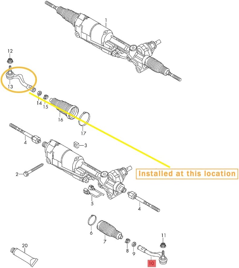 GABEHCIN Outer Tie Rod Ball Joint(R) For Touareg Porsche Cayenne OEM:4M0423812D 958423811A
