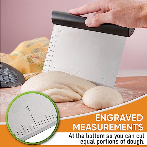 Image of Spring Chef Stainless Steel Bench Scraper & Bowl Scraper Set for Baking