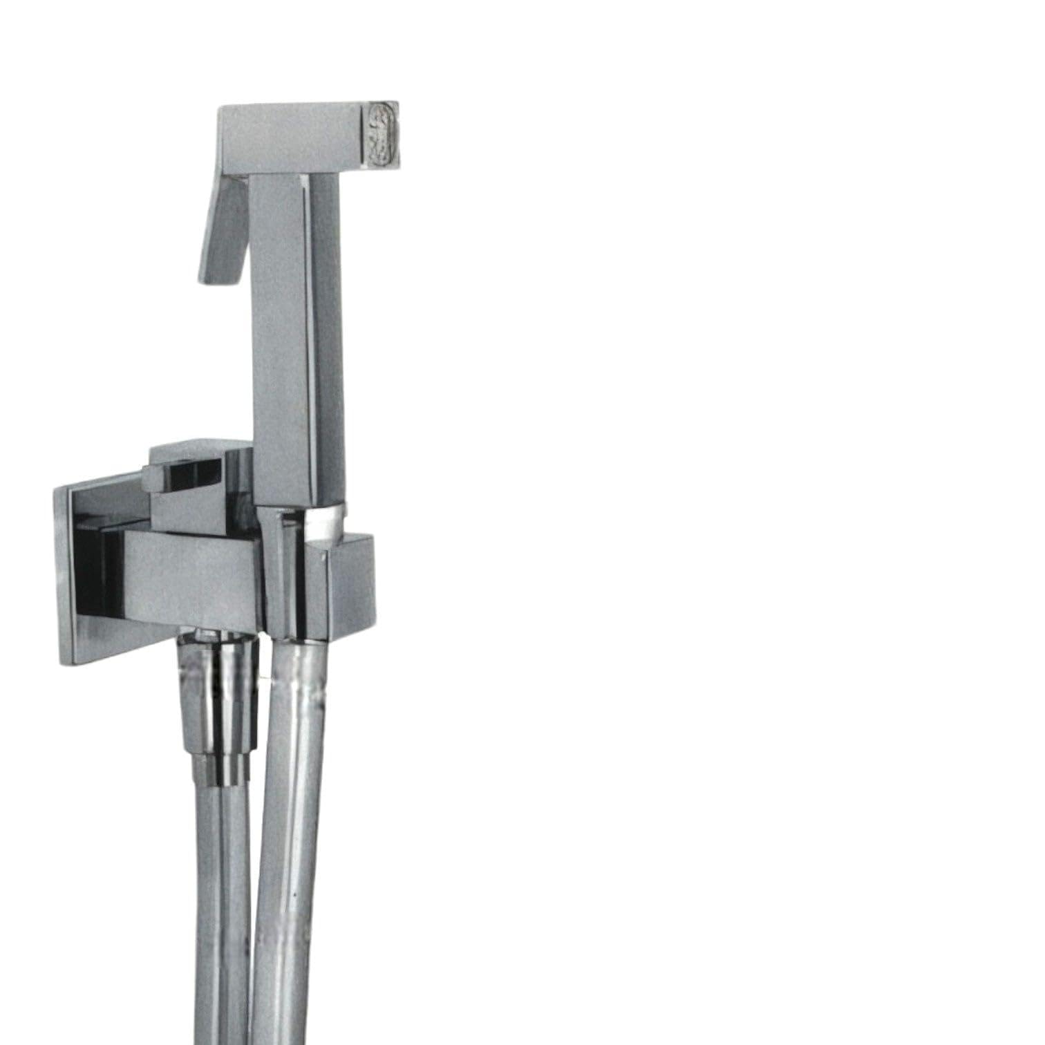 Kit Doccetta WC Quadrata Completo in Ottone con Rubinetto | Set Idroscopino Resistente e Funzionale | Design Moderno e Duraturo