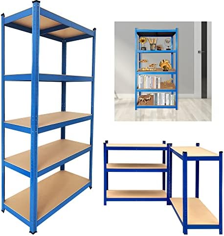150cm x 70cm x 30cm, Blue 5 Tier Shelves Shelving Units, 875KG Capacity Garage Shed Storage