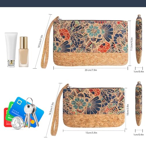 Image of boshiho Natural Cork Clutch Wristlet Wallet Cell Phone Card Holder Coin Purse Bag