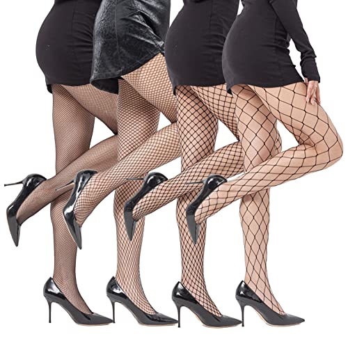 Image of Blostirno Women's High Waist Fishnet Stockings Tights Thigh Highs Pantyhose Sexy Stocking