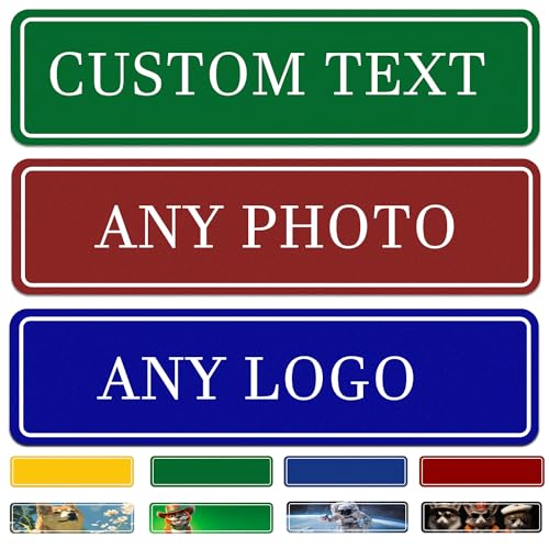 Custom Sign 3x12inch Personalized Metal Signs with Your Text Photo Customized Signs for Office Business Workplace Home Bar Indoor Outdoor