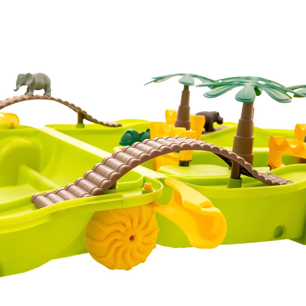 Wasserspiel-Koffer Jungle aus robustem Polypropylen 51x21,5x66,5 cm mit Wasserpumpe, Sandtisch und Spielzubehör für Kinder Garten Terrasse Sommer Outdoor Aktivität
