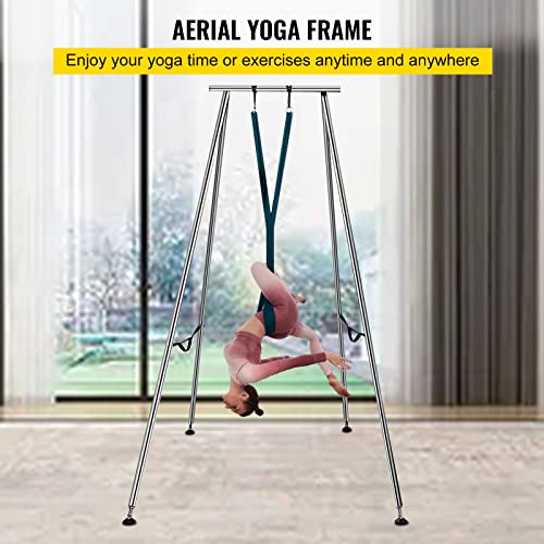Happybuy-Yoga-Sling-Inversion-96-FT-Inversion-Yoga-Swing-Stand-68lbs-551lbs250kg-Aerial-Yoga-Frame-with-236in6m-Yoga-Swing-Inversion-Sling-Body-Yoga-Bundle-Safety-Belts