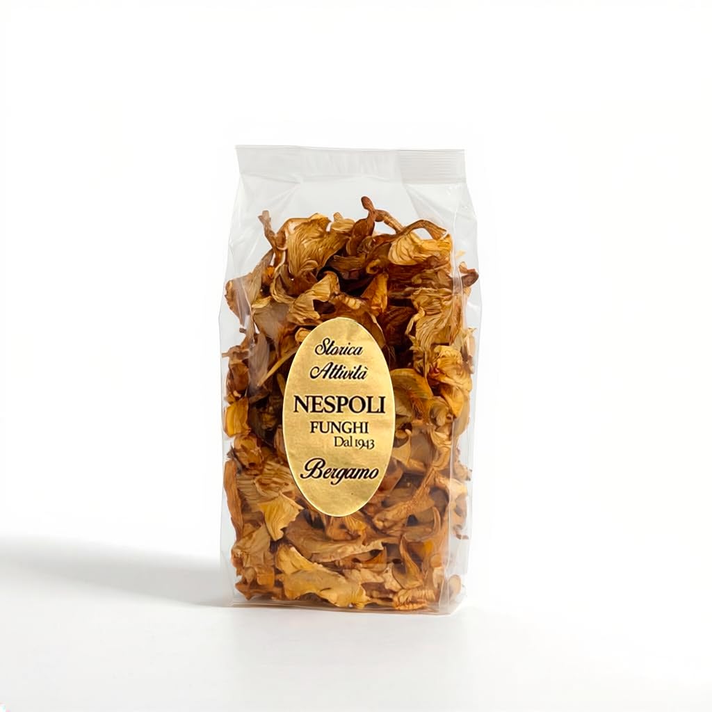 Getrocknete Pfifferlinge (Cantharellus cibarius) 50 g – Sorgfältig ausgewählt – Ideal für Risotto und Gourmetküche – Nespoli Funghi
