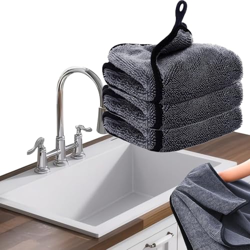 Ecopandy Shiny Cleaning Wipes 3Pack Shiny Cloths Drying Towels Shower Doors Drying Towels 16 * 16 Streak Free Glass Window Car Mirror Super Absorben Microfiber Cleaning Cloths