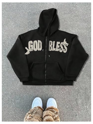 SOLY HUX Men's Graphic Zip Up Hoodie Sweatshirt Y2k Vintage Long Sleeve Hooded Casual Jacket Streetwear2