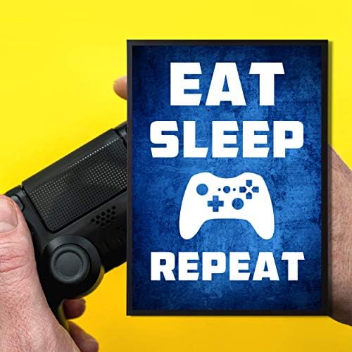 Boys Bedroom Video Gaming Theme Wall Art Print Inspirational Quotes, Funny Set of 4 Stylish Design Gaming Poster For Kids Boys Room (A4 (29.7cm x 21cm))