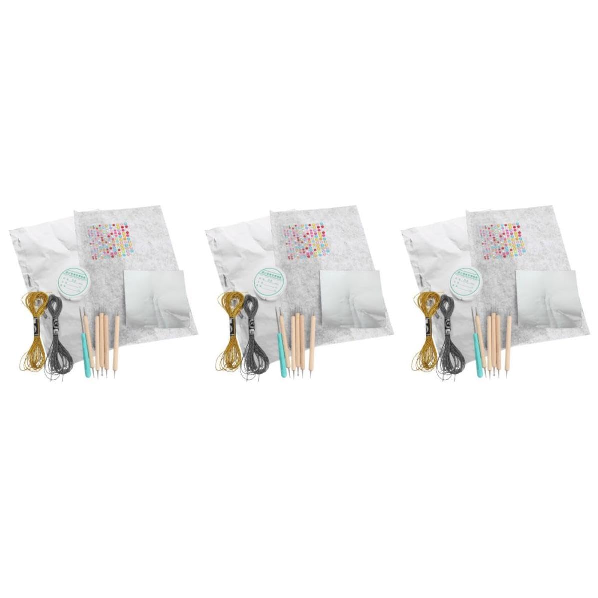3 Ensembles Feuilles Métallisées Dorées pour Loisirs Créatifs,
