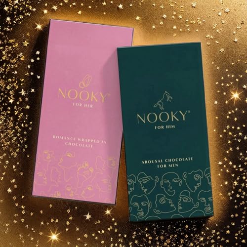 Image of InstaEats Nooky Fitoor Combo - Set of 2 Premium Dark Chocolates for Him & Her | Mood-Boosting Vegan Treat | Ideal Gift for Couples | Gluten-Free Delight | 80 grams