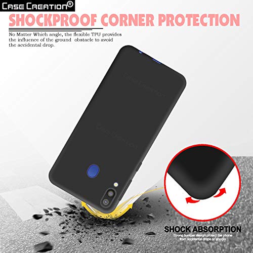Image of Case Creation Luxurious OG Series for Samsung Galaxy M20 Case Cover,Anti-Dirty Slim Case Frosted Matte Cute Candy TPU Raised Bezel (Splash of Color) Back Cover for Samsung M20 -Black