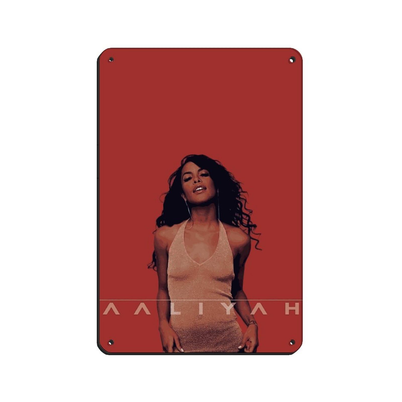 Poster Lamiera Vintage Fumtgsin Aaliyah - Targa Metallica 20x30 Cm Per Arredamento Bar E Pub, Stile Retrò - 2
