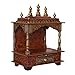 Home and Bazaar Wooden Temple Rajasthani Ethnic Handcrafted Mandir, Pooja Ghar Mandapam - 18x12x24 Inch Brown | Traditional Wood Pooja Mandir Hindu Temple for Home Décor Mandapam