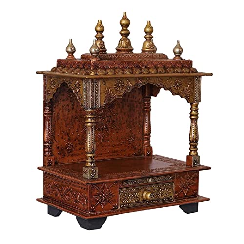 Temple ethnique du Rajasthani en bois Devyom pour coin yoga et zen