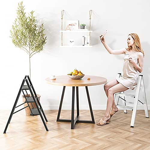 Taburete escalera plegable con pedal ancho antideslizante robusto para adultos en el hogar 6