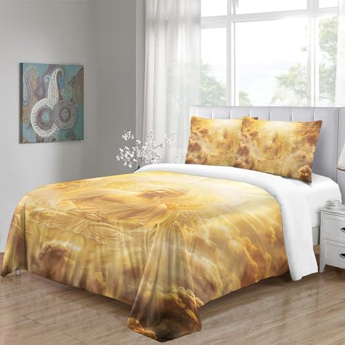Linge de lit Bouddha 200x200 en microfibre douce impression 3D de qualité - 5
