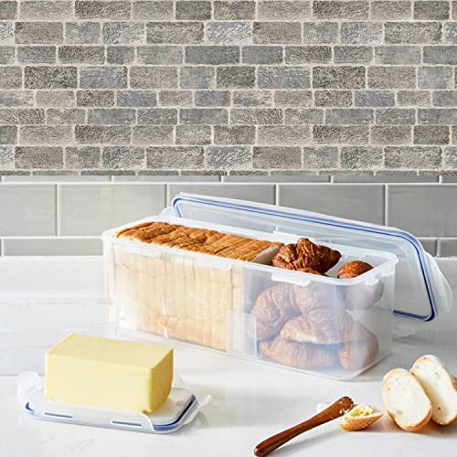 Kit 2 potes hermético multiuso Porta Pão de Forma Pequeno e Grande com divisória Lock&Lock 1900mL +