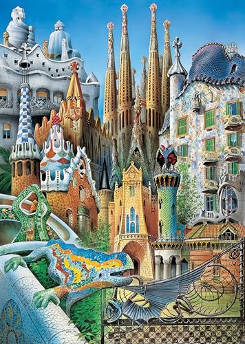 Jigsaw Puzzles for Adults 1000 Piece Gaudi's Works in Barcelona 27.56 x 19.69 Inch Jigsaw Puzzle for Adults Educational Game 1000 Pieces Puzzles for Adult